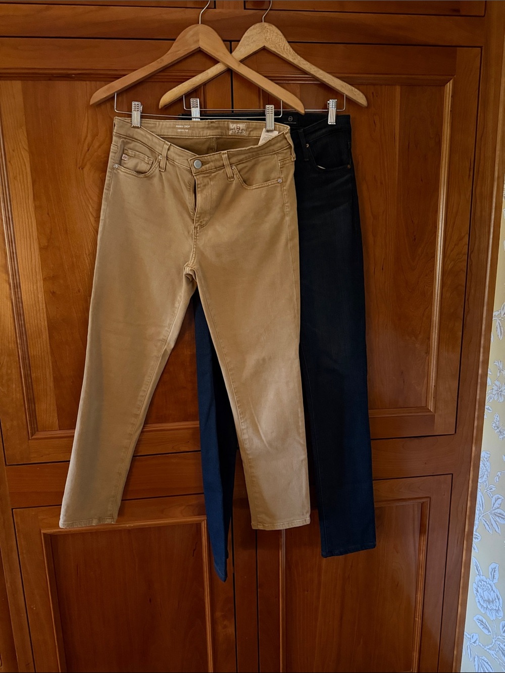 Ag Adriano Goldschmied Skinny Jeans — Tan and Black Pair